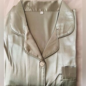 Silky Sage Green Button-Front Pajama/2 psc